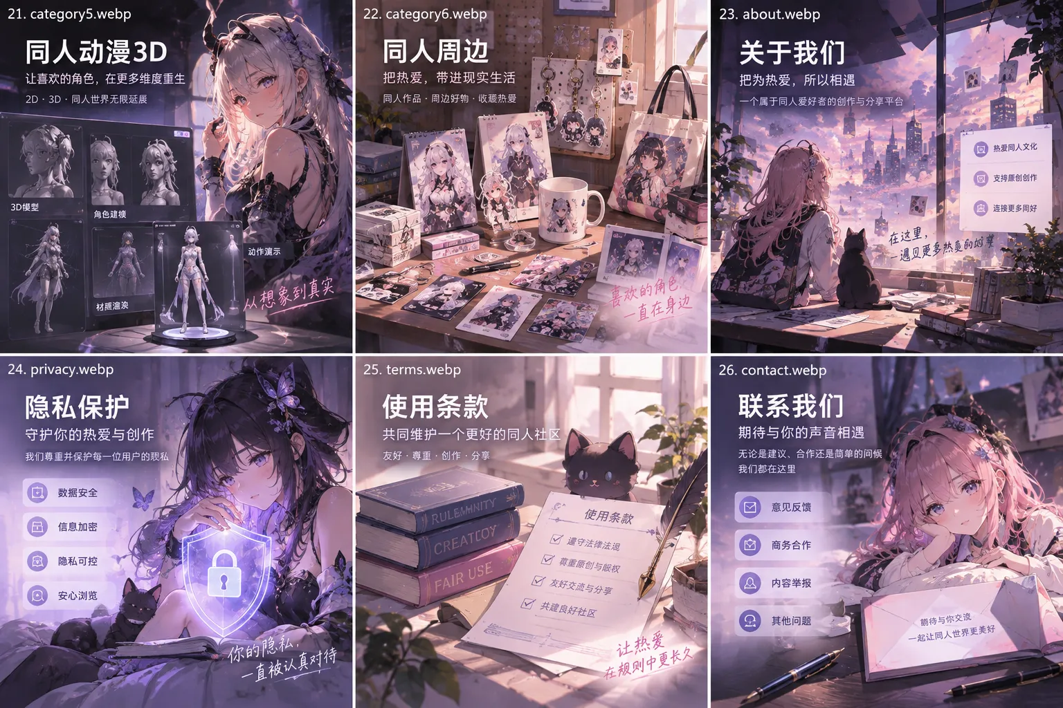同人动漫网站主要页面入口